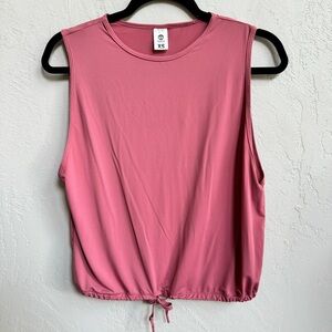 Senita Athletics Pink Tie Front Tank